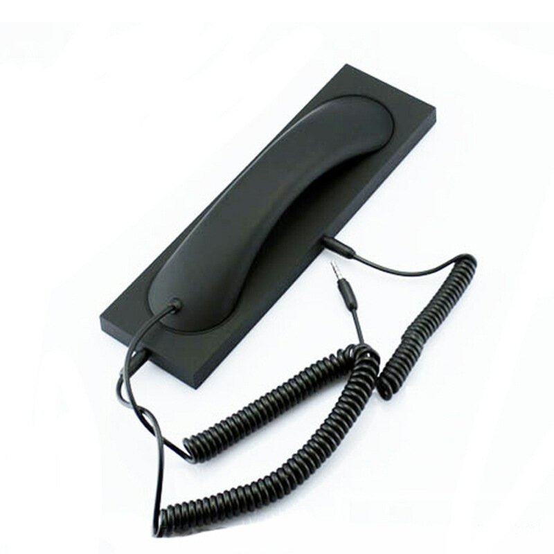 スマホ パソコン対応 受話器 台付き 首に挟める アイフォン アンドロイド レトロ 電話機 3.5mm LINE SKYPE dar-okiden