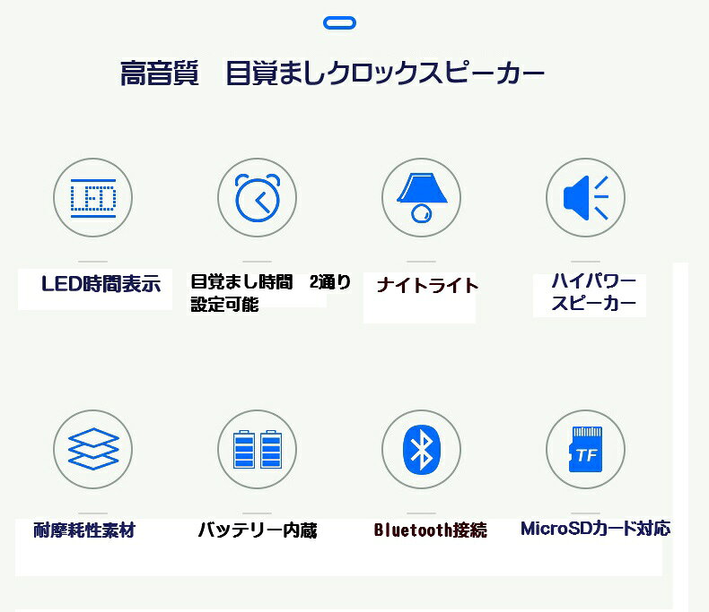 Bluetooth スピーカー 高音質 目覚まし時計 デジタル 寝室 ナイトライト MP3プレーヤ 音楽プレーヤ スマホ タブレット ステレオ dar-spclock seven-eight-10005475 SEVEN-EIGHT楽天市場店 サンプル画像3