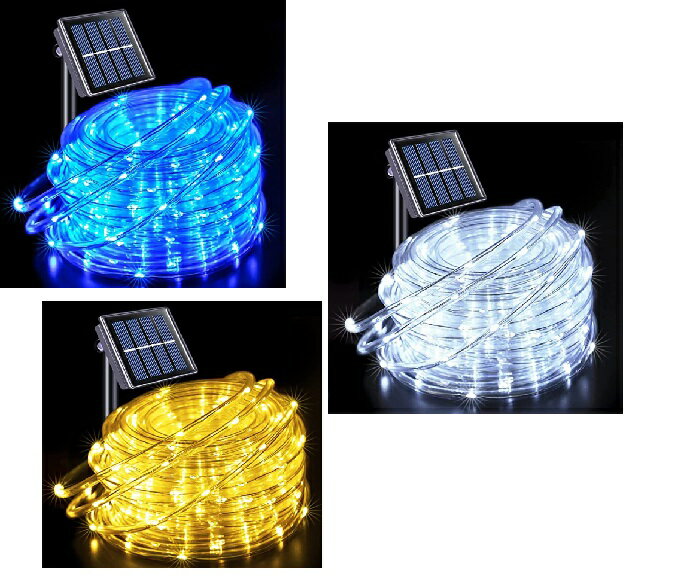 樂天商城 - ソーラー　LEDチューブ 夜間　自動点灯 100LED 約8m エクステリア 防犯 イルミネーション　電気代0円　TEC-L-CHUD