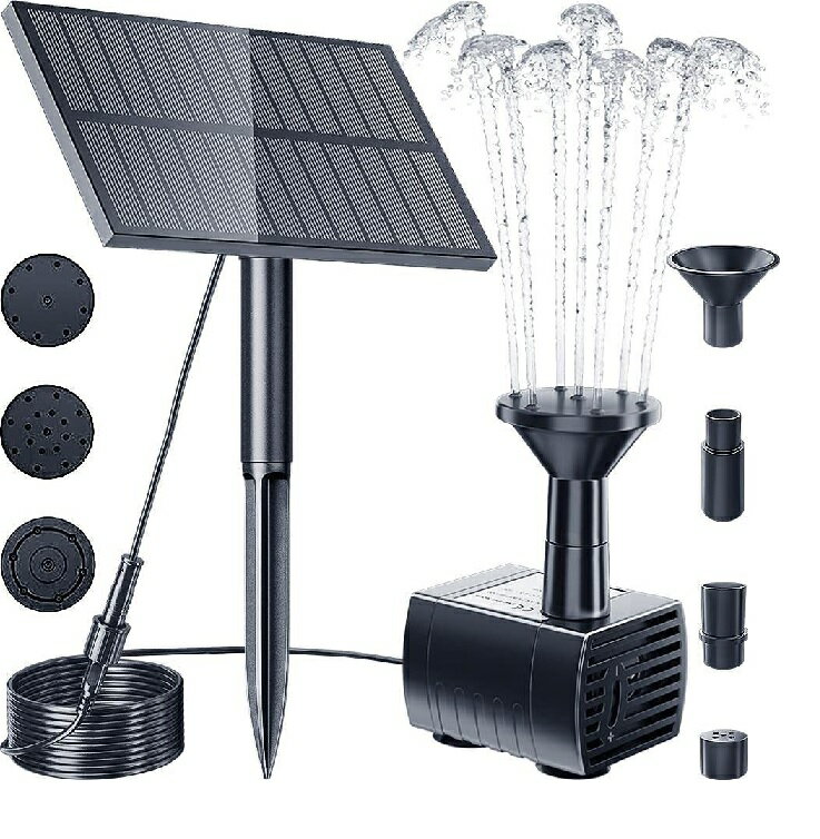 ソーラーポンプ 電気代0円 ソーラーパネル 省エネ 庭 噴水 池 池ポンプ 循環 水 水流 太陽光 エコ tec-ikepon02