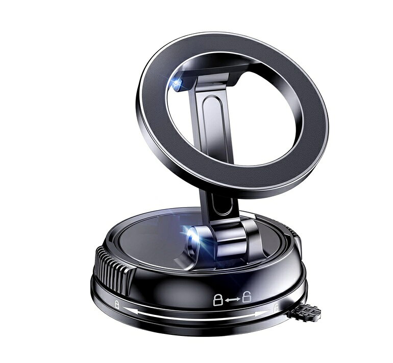 Rakuten - スマホホルダー 携帯 車 車載 マグネット式 真空ゲル吸盤 最強 磁力 強力 吸着 スマホスタンド 安定 車 tec-magstand