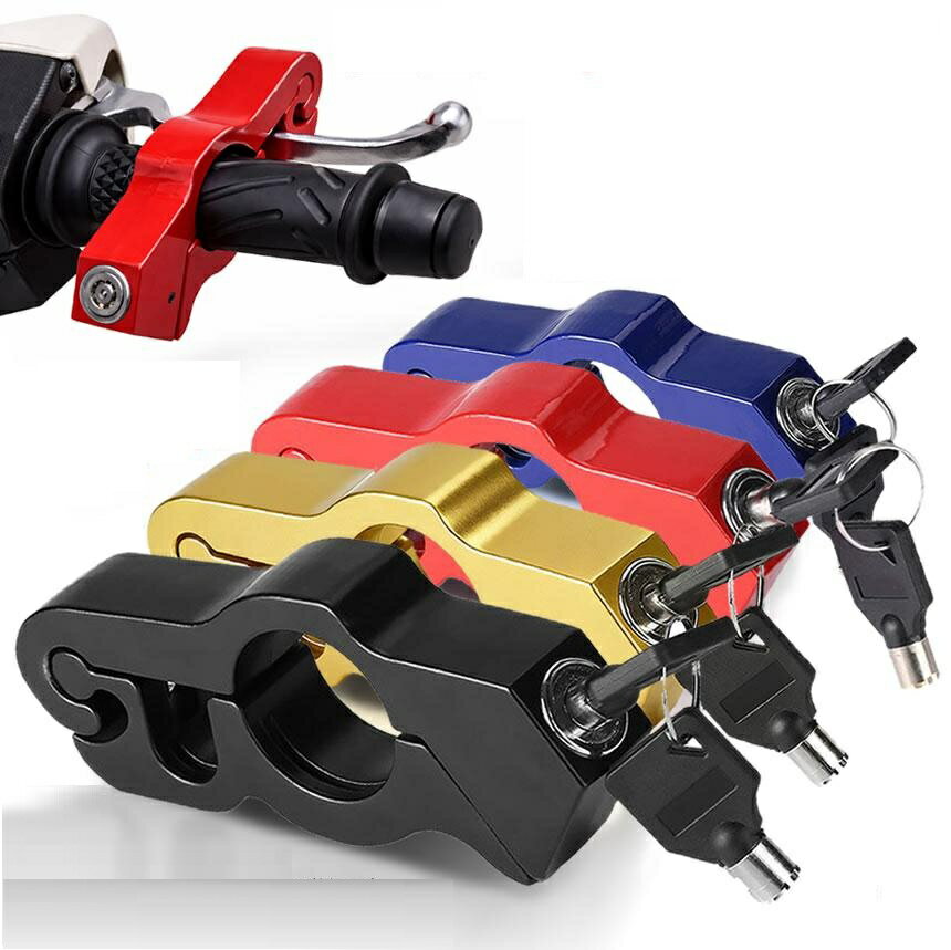 Locks - バイク用 ブレーキロック ハンドルロック 簡単操作 アクセルロック グリップ 盗難防止 セキュリティ 鍵式 軽量 防水 防錆 アルミ合金 tec--steero04