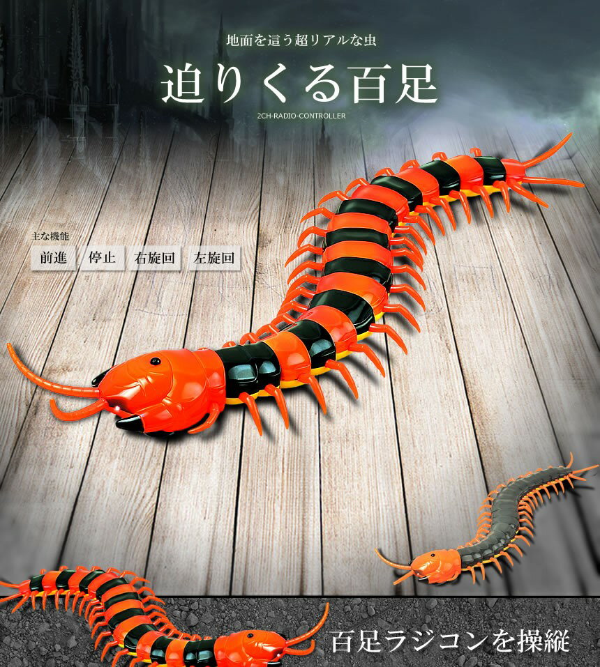【送料無料・一部地域除く】ムカデの迫りくるラジコン 百足 ラジコン 虫 2CH イベント サプライズ プレゼント 生物 子供 おもちゃ ジョーク TEC-RC-...