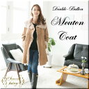 ムートンコート フロントダブルボタンスタンダードデザイン / 4102062118 ムートン コート mouton coat 軽量 大人 女性 高級 イタリア ..