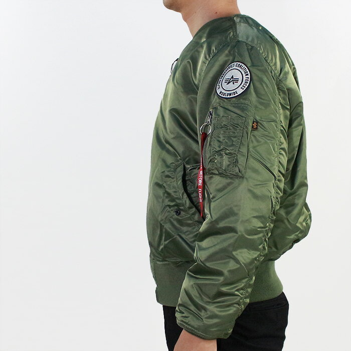 アルファ フライトジャケット Alpha MA-1 COALITION FORCES FLIGHT JACKET MJM48503C1 Sage フィールドジャケット ボマージャケット ボンバージャケット 軍 ミリタリー カジュアル 在庫処分 sale セール 3