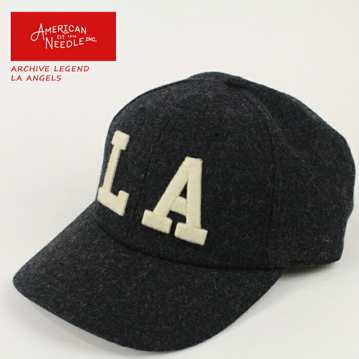 アメリカンニードル キャップ 帽子 AMERICAN NEEDLE ARCHIVE LEGEND LA ANGELS 21005B ブラック 黒 ロサンゼルスエンゼルス ベースボールキャップ ストラップバック ウール