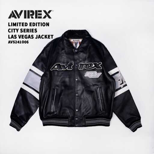 レビューでクーポン★アヴィレックス ラスベガスジャケット バーシティジャケット AVIREX LIMITED EDITION CITY SERIES LAS VEGAS JACKET AVS241O08 Black ブラック 黒 ラムスキン ラムレザー 羊皮 襟付き スタジャン スタジアムジャンバー バイク ライダース メンズ 男性 レビューでクーポン★アヴィレックス ラスベガスジャケット バーシティジャケット AVIREX LIMITED EDITION CITY SERIES LAS VEGAS JACKET AVS241O08 Black ブラック 黒 ラムスキン ラムレザー 羊皮 襟付き スタジャン スタジアムジャンバー バイク ライダース メンズ 男性