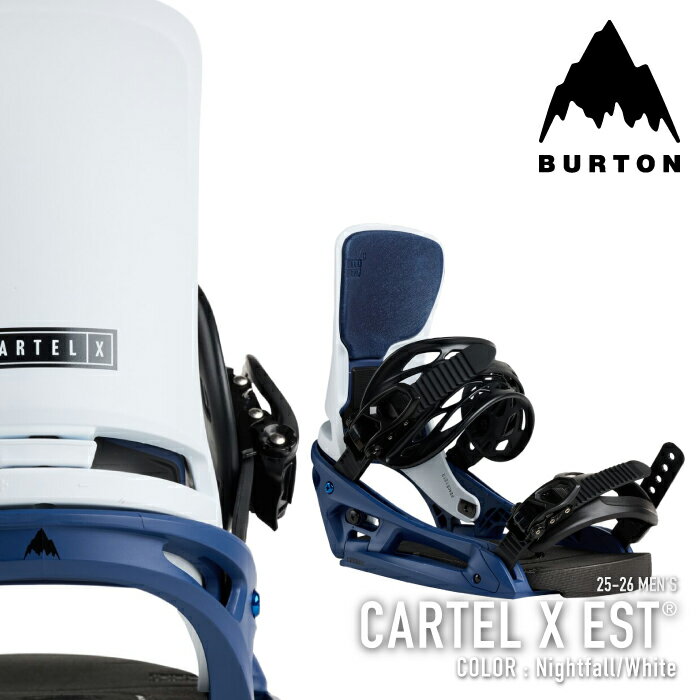 レビューでクーポン★[日本正規品] スノーボード ビンディング バートン BURTON MEN'S CARTEL X EST Nightfall White カーテル エックス イーエスティ バインディング メンズ 25-26