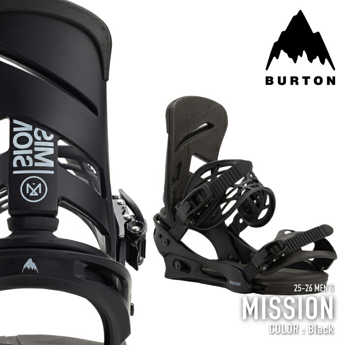 レビューでクーポン★[日本正規品] スノーボード ビンディング バートン BURTON MEN'S MISSION Black ミッション バインディング メンズ 25-26
