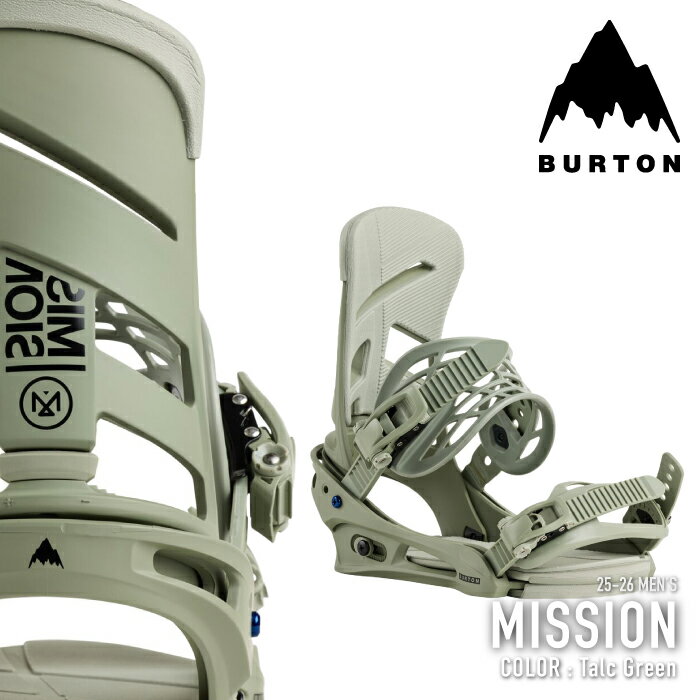 レビューでクーポン★[日本正規品] スノーボード ビンディング バートン BURTON MEN'S MISSION Talc Green ミッション バインディング メンズ 25-26