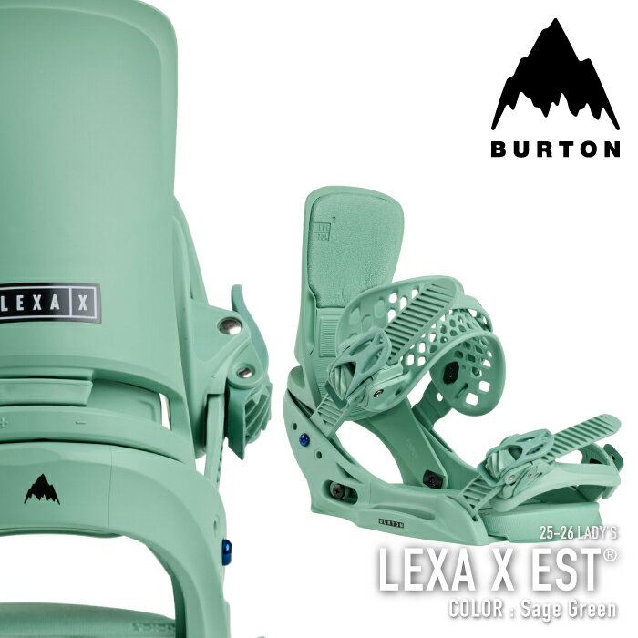 レビューでクーポン★[日本正規品] スノーボード ビンディング バートン BURTON WOMEN'S LEXA X EST Sage Green レクサ エックス イーエスティ バインディング レディース 25-26