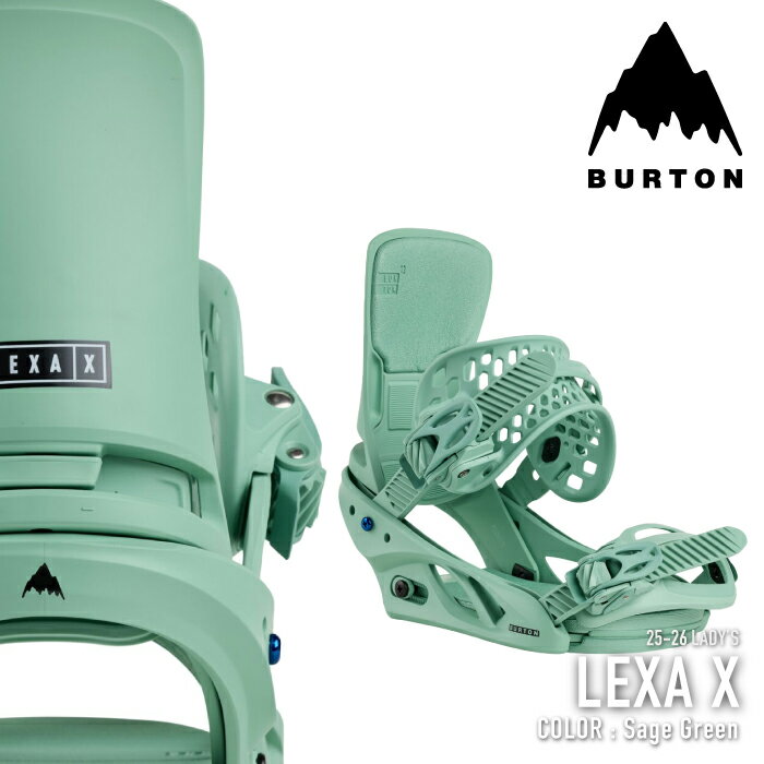 レビューでクーポン★[日本正規品] スノーボード ビンディング バートン BURTON WOMEN'S LEXA X Sage Green レクサ エックス バインディング レディース 25-26