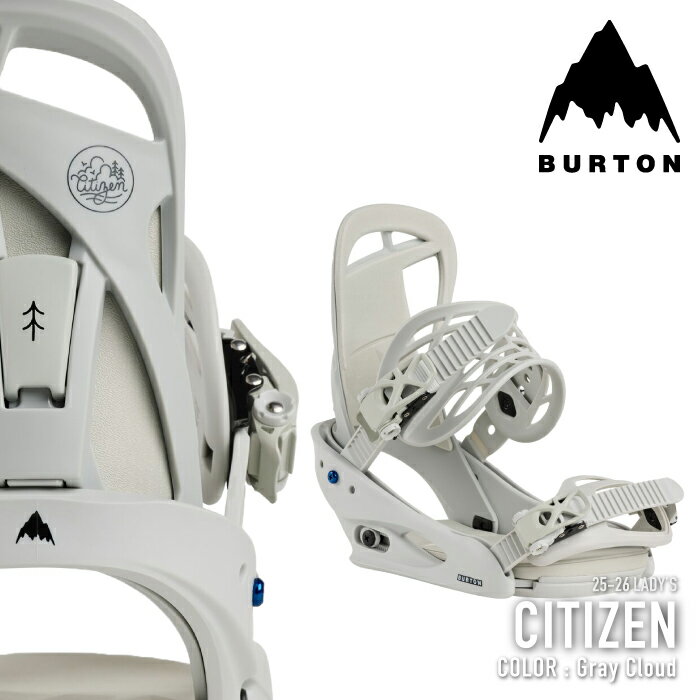 レビューでクーポン★[日本正規品] スノーボード ビンディング バートン BURTON WOMEN'S CITIZEN Gray Cloud シチズン バインディング レディース 25-26