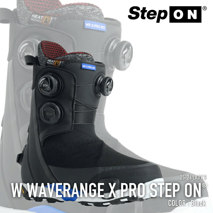 r[ŃN[|[{Ki] Xm[{[h u[c o[g BURTON WOMEN'S WAVERANGE X PRO STEP ON WIDE Black EF[uW ...