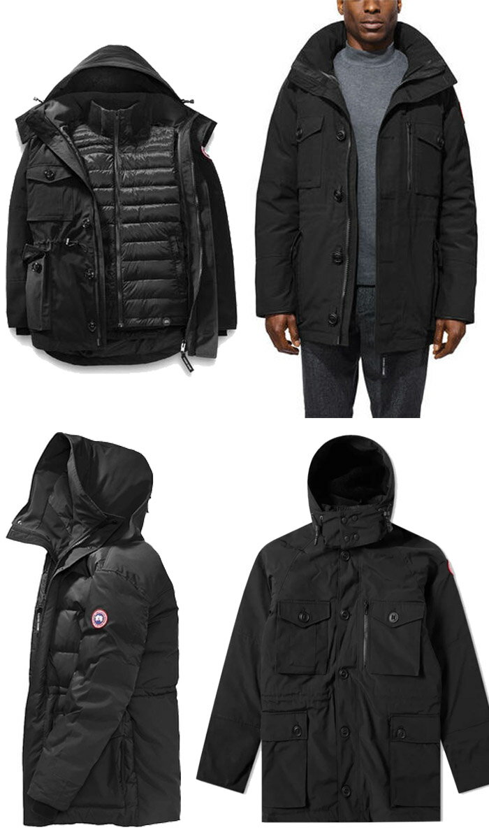 カナダグース ダウンジャケット CANADA GOOSE DRUMMOND 3-IN-1 PARKA 1055M Black ダウン コート アウター 秋冬 メンズ 男性 フード取り外し インナーベスト 防寒 極暖