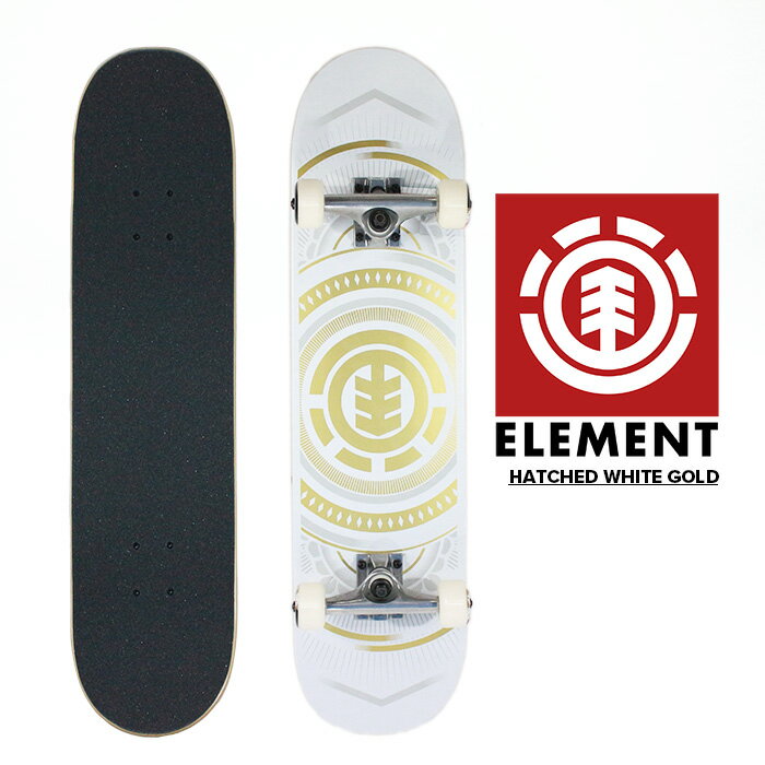 スケートボード コンプリート エレメント ELEMENT SKATEBOARDS COMPLETE HATCHED WHITE GOLD ALYXW00164 スケボー スリック 初心者 上級者 ストリート SB SK8 ブランド ロゴ 板