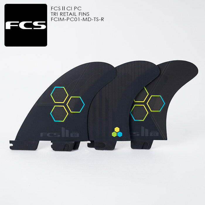 楽天SEVEN STARSサーフィン フィン トライフィン FCS FCS2 CI PC TRI RETAIL FINS FCIM-PC01-MD-TS-R Mサイズ Black ブラック 黒 Channel Islands Surfboards チャネル アイランド サーフボード コラボ サーフ 3枚