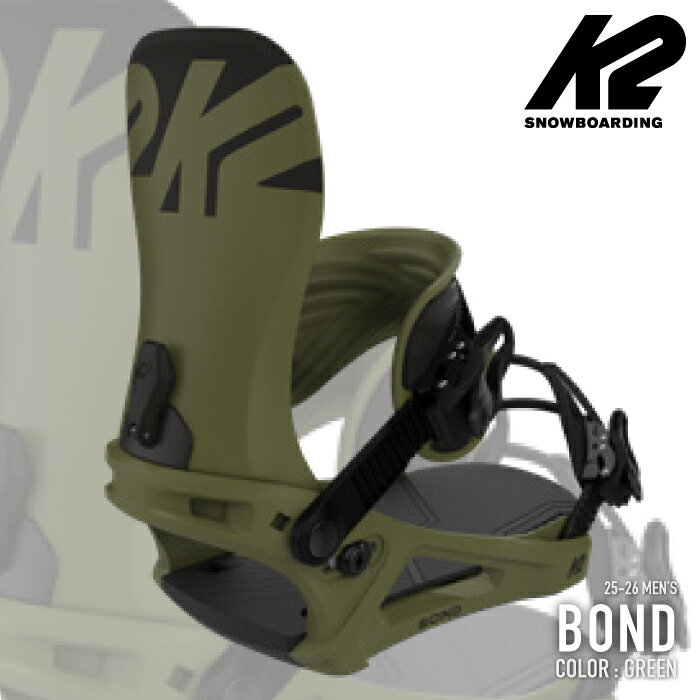 レビューでクーポン★[日本正規品] スノーボード ビンディング ケーツー K2 BOND Green ボンド バインディング メンズ 25-26