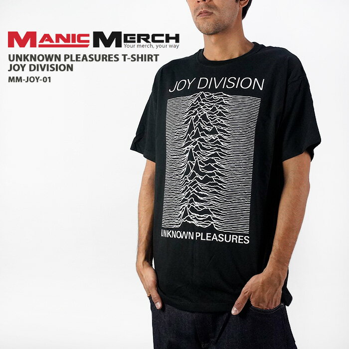 マニックマーチ ジョイ・ディビジョン バンドTシャツ Manic Merch JOY DIVISION Unknown Pleasures アンノウンプレジャーズ Tシャツ MM-JOY-01 Black バンT ブラック 黒 イアン・カーティス ピーター・サヴィル 半袖 メンズ 男性