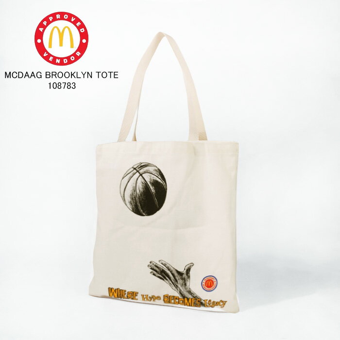 楽天SEVEN STARSレビューでクーポン★マクドナルド トートバッグ McDonald's MCDAAG BROOKLYN TOTE 108783 マクドナルド・オールアメリカンゲーム ブルックリン バスケット エコバッグ ファストフード アメリカ 飲食 メンズ 男性 レディース ウーマンズ 女性 ユニセックス