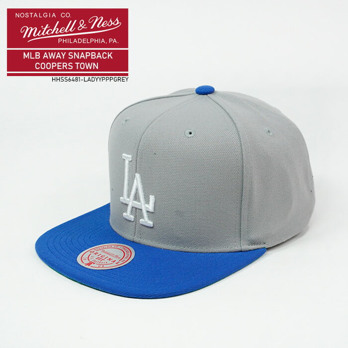 ミッチェル＆ネス ミッチェル＆ネス 帽子 キャップ MITCHELL & NESS MLB AWAY SNAPBACK COOPERS TOWN HHSS6481-LADYYPPPGREY Los Angeles Dodgers クーパーズタウン スナップバック 大谷翔平所属 野球 メジャーリーグ ロサンゼルスドジャース