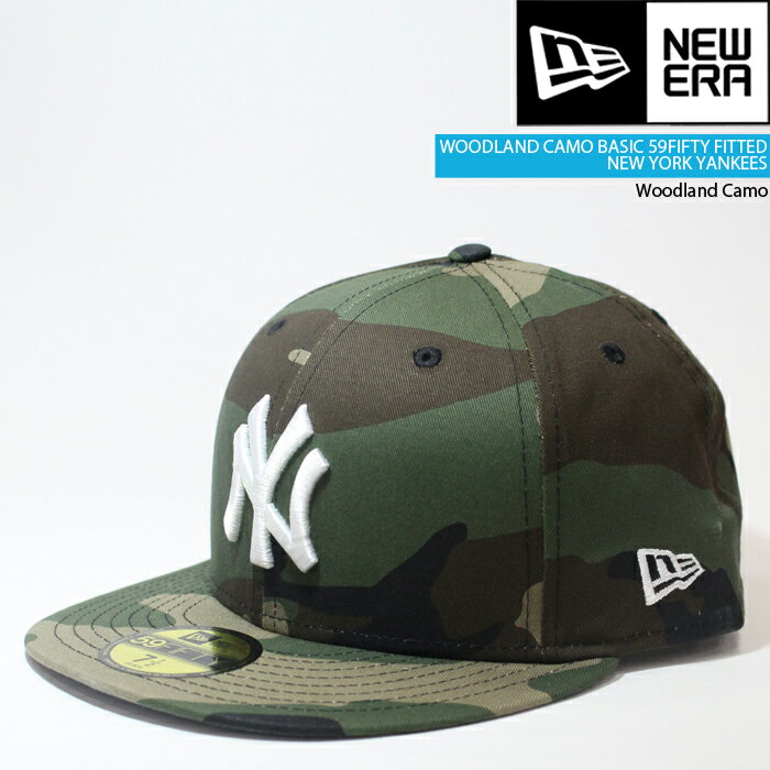 ニューエラ 帽子 キャップ NEWERA WOODLAND CAMO BASIC 59FIFTYFITTED New York Yankees Green Khaki ニューヨーク ヤンキース MLB メジャーリーグ ベースボール イチロー 松井秀喜 田中将大 野球