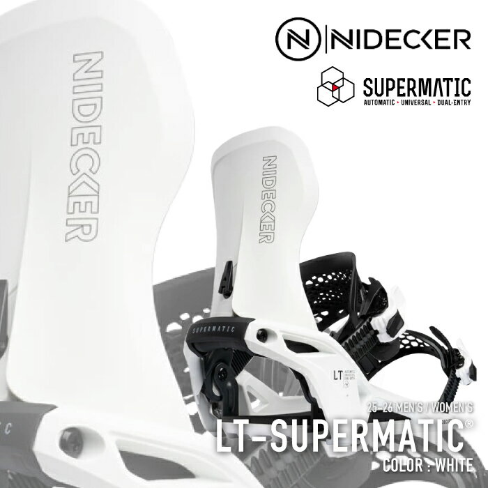 レビューでクーポン★[日本正規品] スノーボード ビンディング ナイデッカー NIDECKER LT-SUPERMATIC White エルティ スーパーマティック スーパーマチック バインディング メンズ レディース 25-26