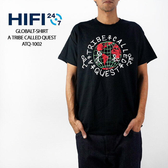 ア・トライブ・コールド・クエスト フォトプリントTシャツ Hi Fidelity Entertainment A TRIBE CALLED QUEST A.T.C.Q GLOBAL Tシャツ Can I Kick It? ATQ-1002 Black ブラック 黒 ヒップホップ ラッパー 大きいサイズ XXL 半袖 メンズ 男性