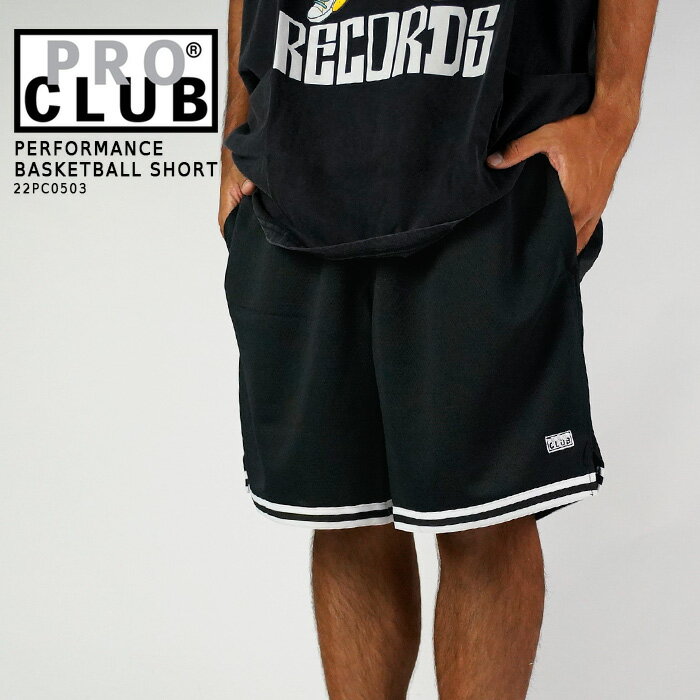 楽天SEVEN STARSプロクラブ ハーフパンツ PRO CLUB MPERFORMANCE BASKETBALL SHORT 22PC0503 Black ブラック 黒 バスケットボール ショーツ ストリート スケーター ショートパンツ 短パン ビッグサイズ 大きいサイズ メンズ 男性