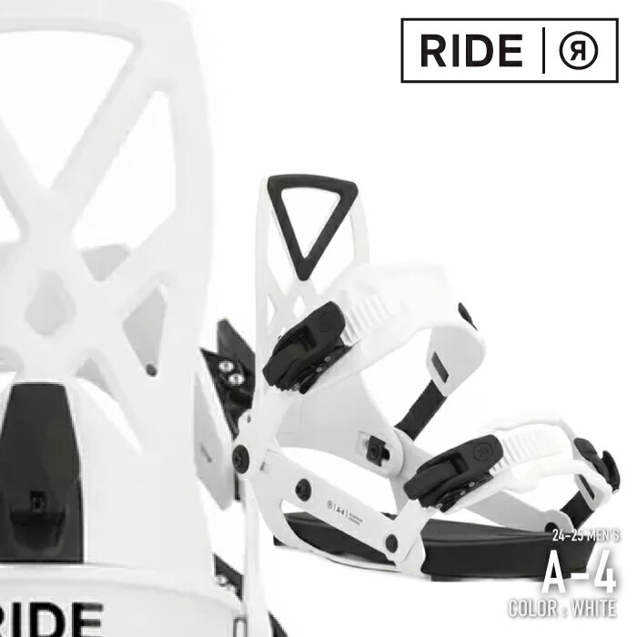 レビューでクーポン★[日本正規品] スノーボード ビンディング ライド 2025 RIDE A-4 White バインディング メンズ 24-25
