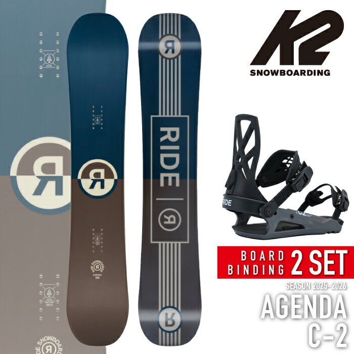 レビューでクーポン★[日本正規品]スノーボード ビンディング 2点セット ライド RIDE AGENDA - C-2 アジ..