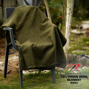 ロスコ ブランケット ROTHCO 70% VIRGIN WOOL BLANKET 9093 Olive Drab Blackラグ 毛布 防寒 テント タープ ミリタリー アウトドア キャンプ ソロキャン ツーリング