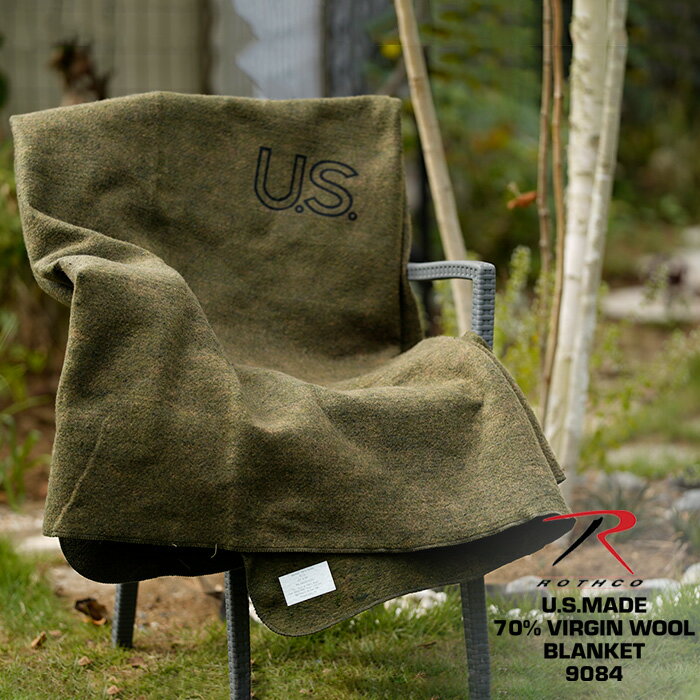 ロスコ ブランケット ロスコ ブランケット ROTHCO U.S.MADE 70% VIRGIN WOOL BLANKET 9084 Olive Drab オリーブ 緑 グリーン ラグ 毛布 防寒 テント タープ ミリタリー アウトドア キャンプ ソロキャン ツーリング