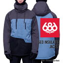 [日本正規品]スノーボード ウェア シックスエイトシックス ジャケット 2024 686 MEN'S GEO INSULATED JACKET ジオジャケット Charcoal Blue Black スノボー 23-24 男性 メンズ