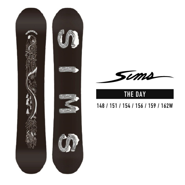 [日本正規品]スノーボード 板 ボード シムス ザ・デイ ブラック 黒 2024 SIMS THE DAY Black スノボー 23-24 男性 メンズ 1