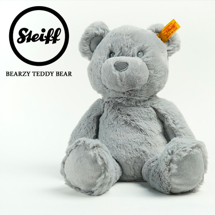 シュタイフ テディベア シュタイフ テディベア ぬいぐるみ STEIFF BEARZY TEDDY BEAR 241543 28cm Grey グレー ドイツ 職人 手作業 伝統 ボタン・イン・イヤー【ラッピングOK/プレゼントに!!】