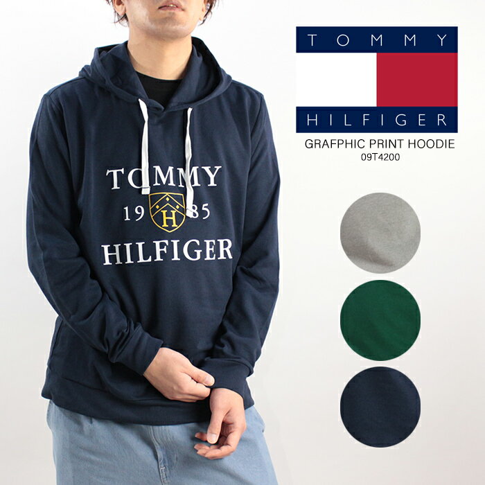 トミーヒルフィガー パーカー フーディー TOMMY HILFIGER GRAFPHIC PRINT HOODIE 09T4200 Dark Navy Grey Heather Hunter グラフィック プリント メンズ 男性 レディース 女性 ユニセックス