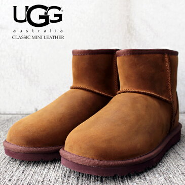 祝★開店 アグ ムートンブーツ UGG MINI LEATHER クラシック ミニレザー シープスキン シューズ 秋冬 モコモコ 防寒 定番アイテム レディース ウーマンズ 女性 sale セール[ZRC]