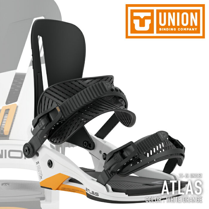 レビューでクーポン★[日本正規品] スノーボード ビンディング ユニオン UNION ATLAS White Orange アトラス バインディング メンズ レディース 25-26