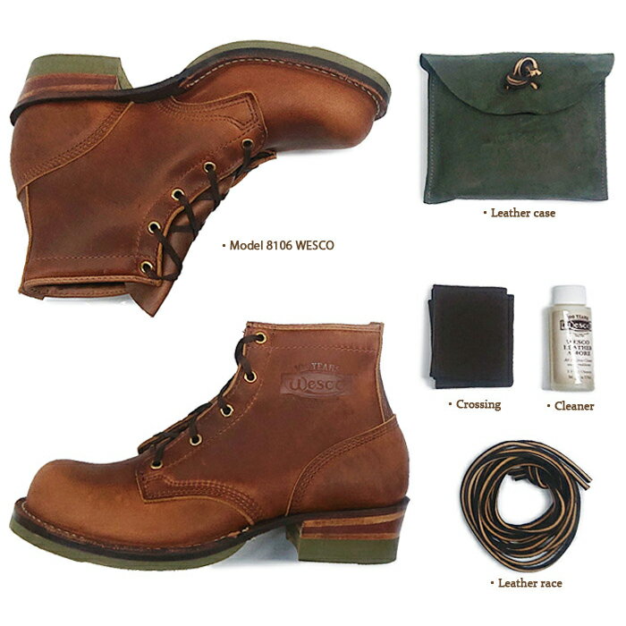 ウエスコ ワークブーツ WESCO 100th Anniversary Model 8106D Brown Dワイズ 記念モデル 100周年 本革 レザー 茶色メンズ 男性 靴 秋冬