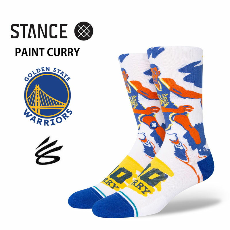stance socks スタンス ソックス 靴下 丈夫な靴下 プレゼント プロスケートボーダー着用 NBAプレーヤー着用 バスケットボールプレーヤー着用 よれない靴下 Stephen Curry GOLDEN STATE WARRIORS PAINT CURRY NBA A545C22PCU