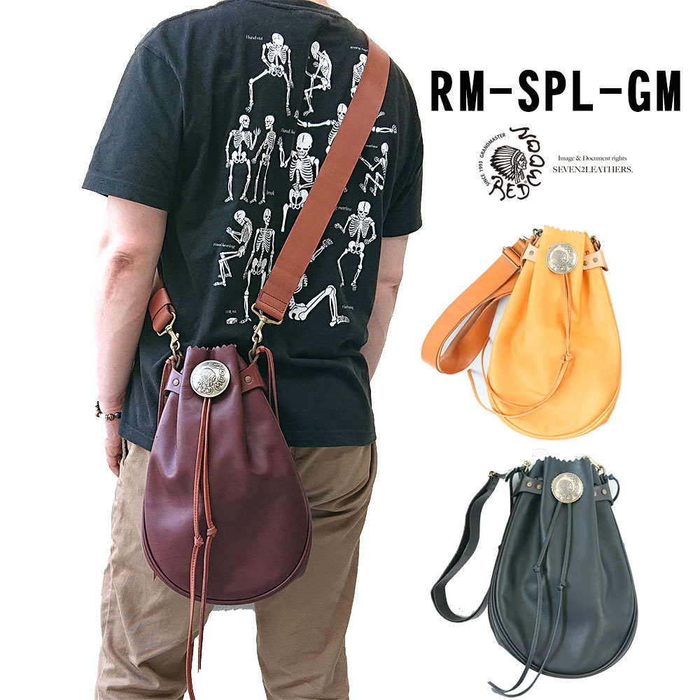 【レビューで無料メンテナンス】レッドムーン REDMOON ショルダーバッグ 巾着 グローブレザー 本革 日..