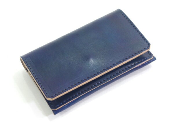 【レビューで無料メンテナンス】◆パイロットリバー PAILOTRIVER 名刺入れ カードケース 手染めブルー ..