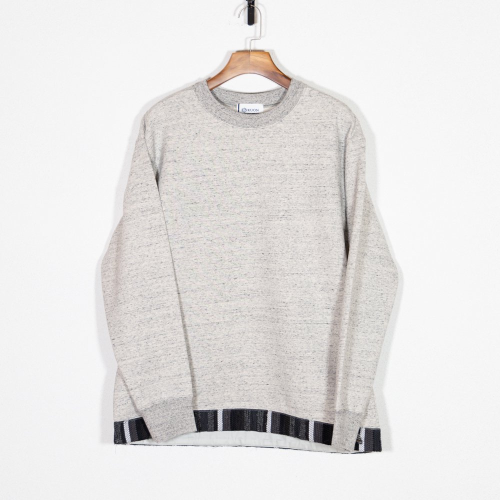 KUON”［Sakiori］Trimmed Hem Sweatshirt” sus4-190cs0324f1 color:LIGHT GRAY