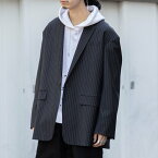 th products"Oversized Jacket" 2401-JK21-M103 color:BLACK STRIPE