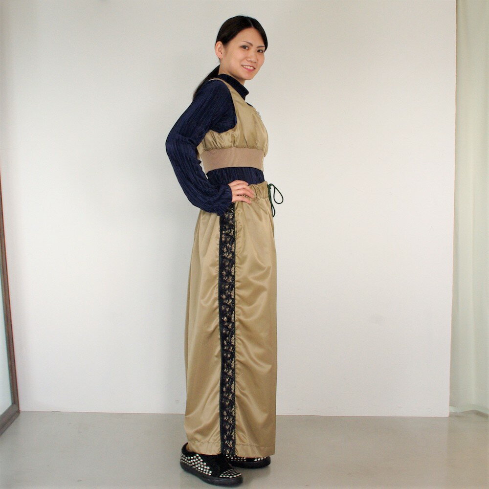 non tokyo ワイドスカパンツ non-18a-8-016 size:f フリーサイズ ゆったり ノントウキョウ ワイドパンツ ラインパンツ レース ストリートカジュアル