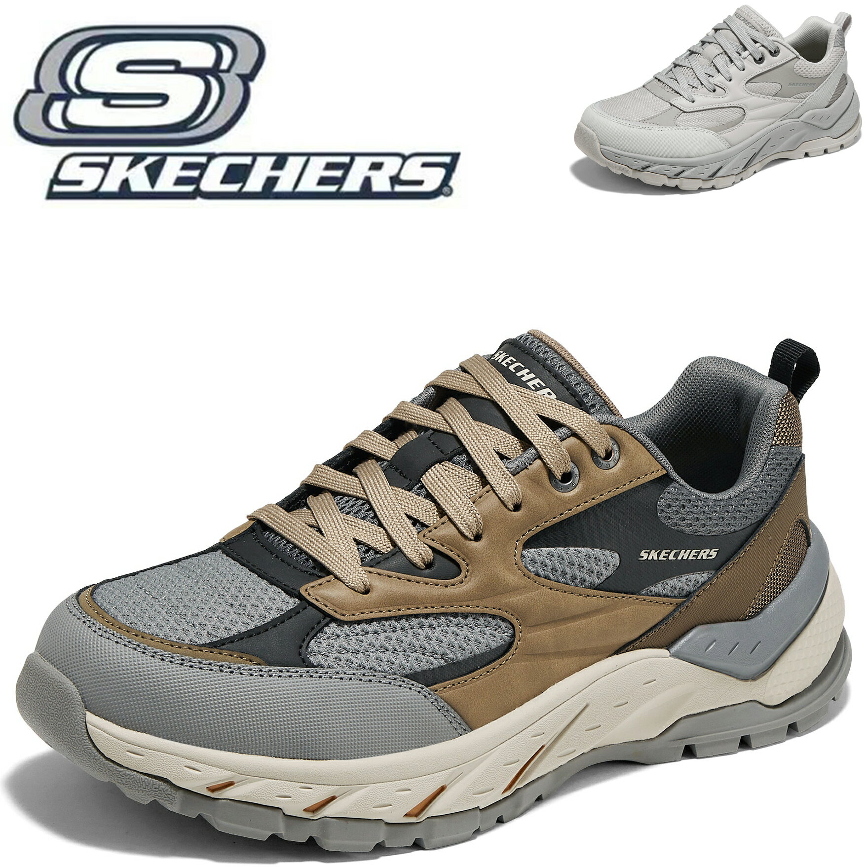 スケッチャーズ スニーカー メンズ 幅広 大きいサイズ 軽量 滑りにくい 新作 人気 ブランド ウォーキングシューズ 歩きやすい 疲れない 50代 きれいめ アウトドアスニーカー トレイル ハイキング 長時間歩行 春 秋 おすすめ おしゃれ 父の日 USA STREET WEAR MENS 211194