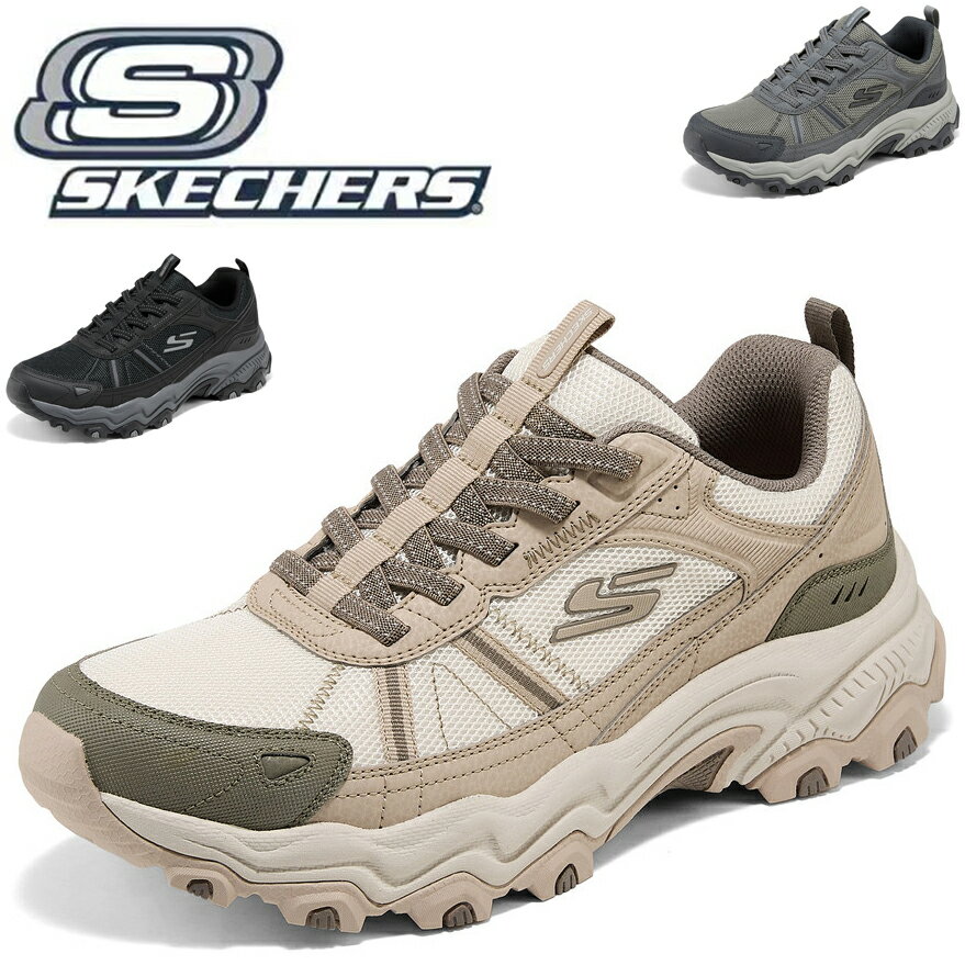 スケッチャーズ メンズ 厚底スニーカー 幅広 軽量 滑りにくい 新作 ワイド 大きいサイズ 春 秋 人気 ブランド ウォーキングシューズ 歩きやすい おすすめ 50代 きれいめ 疲れない アウトドア 防滑ソール トレイル風 快適 フィット感 父の日 Skechers OUTDOOR MENS 237866C
