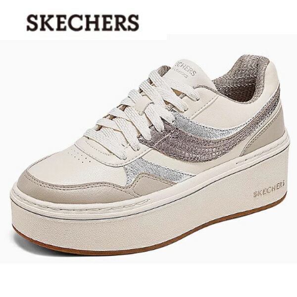 在庫限り1点 スケッチャーズ スニーカー レディース 黒 靴 厚底 厚底スニーカー ダッドスニーカー 新作 ランニングシューズ ウォーキング シューズ 歩きやすい トレッキングシューズ 滑らない ダイエットシューズ 歩きやすい レースアップ COURT CLASSICS WOMENS 185291