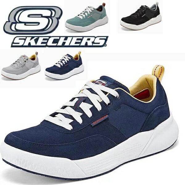 SKECHERS - スケッチャーズ スニーカー メンズ 黒 靴 黒靴 牛革 本革 新作 ウォーキングシューズ ランニング シューズ シンプル 人気 履きやすい 運動 軽量 厚底 ダイエットシューズ 疲れない靴 履きやすい 疲れない靴 メッシュ 履きやすいスニーカー MODERN COMFORT 211011